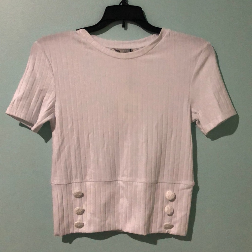 Zara T-Shirt with Button Detail
